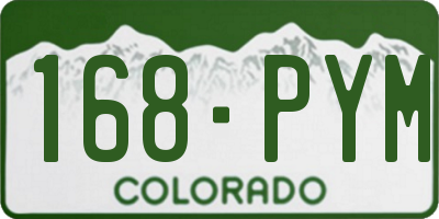 CO license plate 168PYM