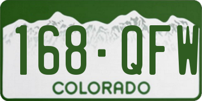 CO license plate 168QFW