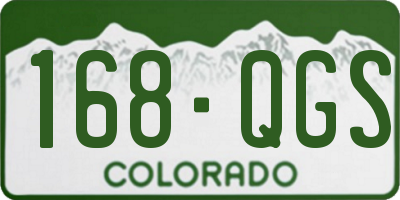 CO license plate 168QGS