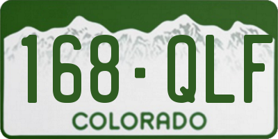 CO license plate 168QLF
