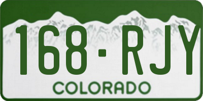 CO license plate 168RJY