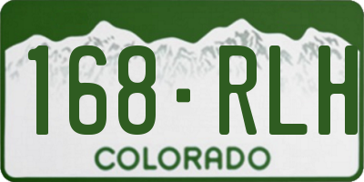 CO license plate 168RLH