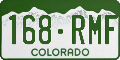 CO license plate 168RMF
