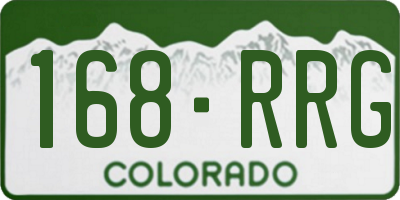 CO license plate 168RRG