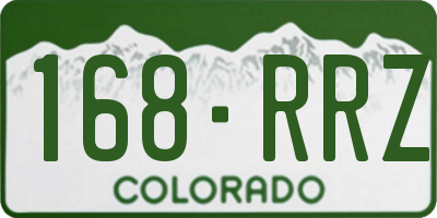 CO license plate 168RRZ