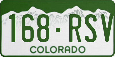 CO license plate 168RSV
