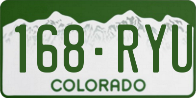 CO license plate 168RYU