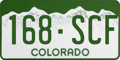 CO license plate 168SCF