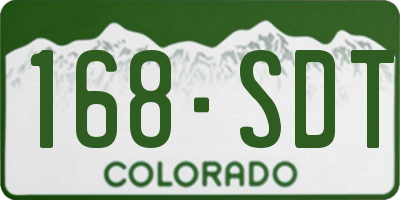 CO license plate 168SDT