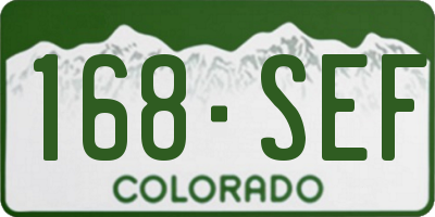 CO license plate 168SEF