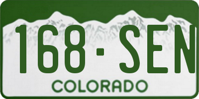 CO license plate 168SEN