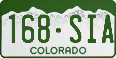 CO license plate 168SIA