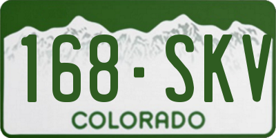 CO license plate 168SKV