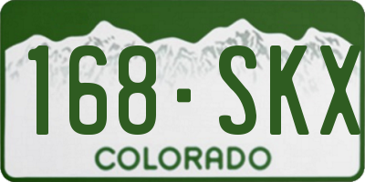 CO license plate 168SKX