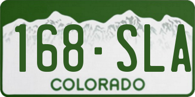 CO license plate 168SLA