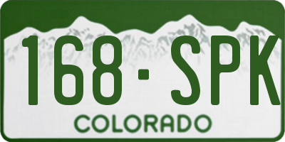 CO license plate 168SPK