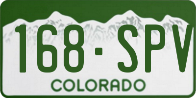 CO license plate 168SPV