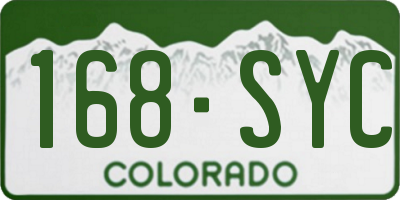 CO license plate 168SYC
