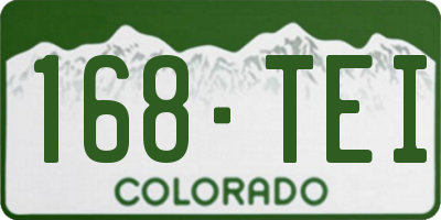 CO license plate 168TEI