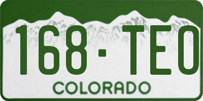 CO license plate 168TEO