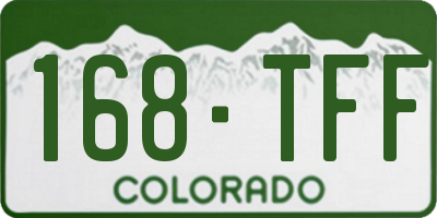 CO license plate 168TFF