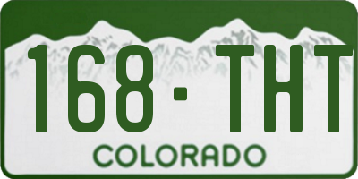 CO license plate 168THT