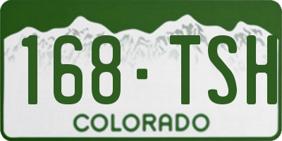 CO license plate 168TSH