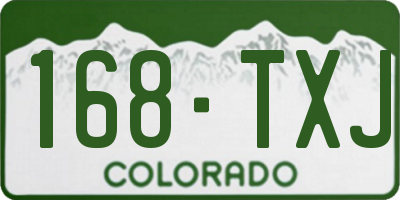 CO license plate 168TXJ