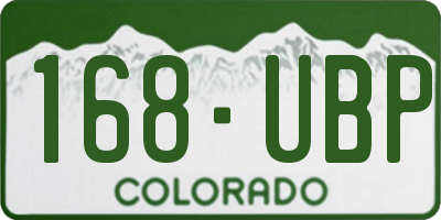 CO license plate 168UBP