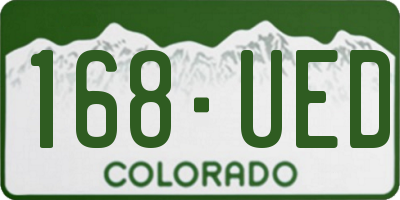CO license plate 168UED