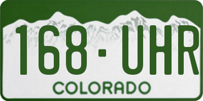 CO license plate 168UHR