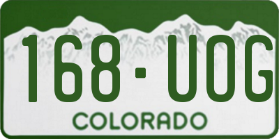 CO license plate 168UOG