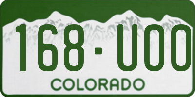 CO license plate 168UOO