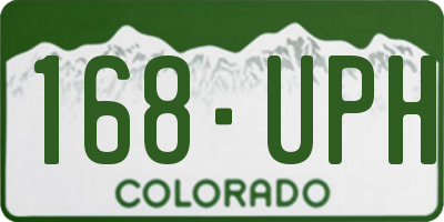 CO license plate 168UPH