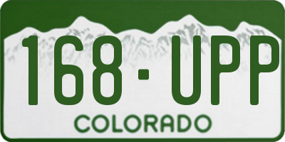 CO license plate 168UPP