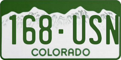CO license plate 168USN