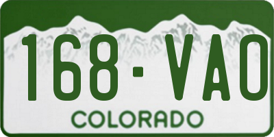 CO license plate 168VAO