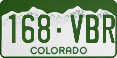 CO license plate 168VBR