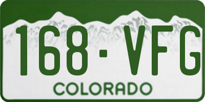 CO license plate 168VFG