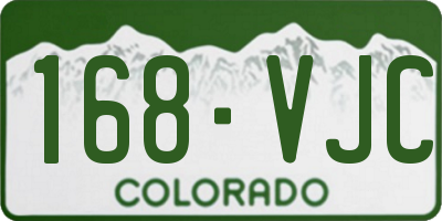 CO license plate 168VJC