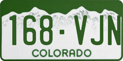 CO license plate 168VJN