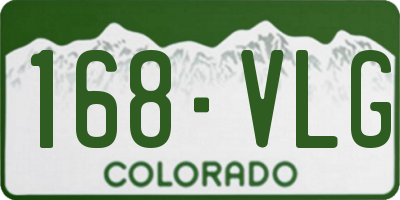 CO license plate 168VLG