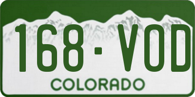 CO license plate 168VOD