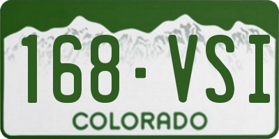 CO license plate 168VSI
