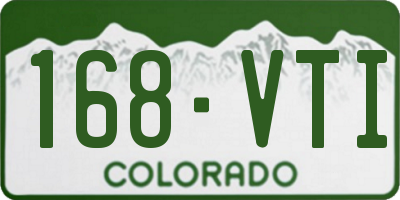 CO license plate 168VTI