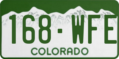 CO license plate 168WFE