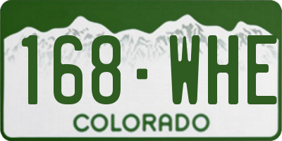CO license plate 168WHE