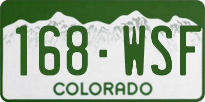 CO license plate 168WSF