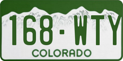 CO license plate 168WTY