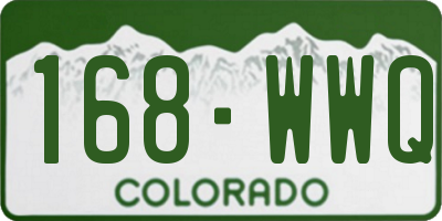 CO license plate 168WWQ
